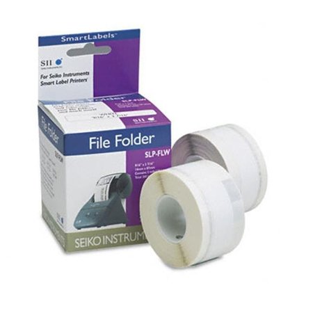 SEIKO Seiko SLPFLW Self-Adhesive Folder Labels for Label Printers  9/16 x 3-7/16  White  260/Box SLPFLW